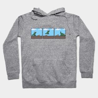 Pixel Dinosaur Skateboard Fail Hoodie